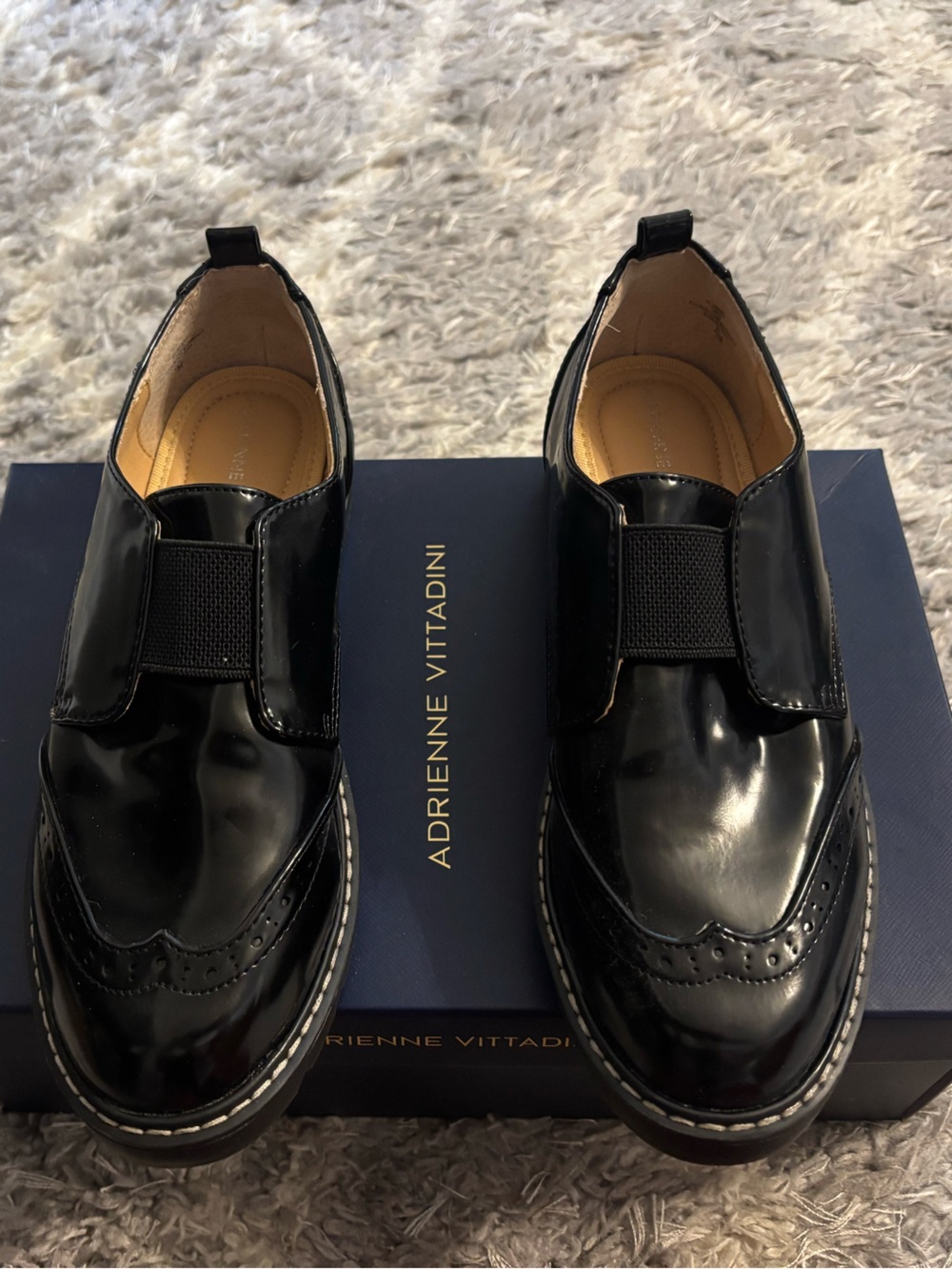 Women’s Adrienne Vittadini Black Patent Slip-On Loafers